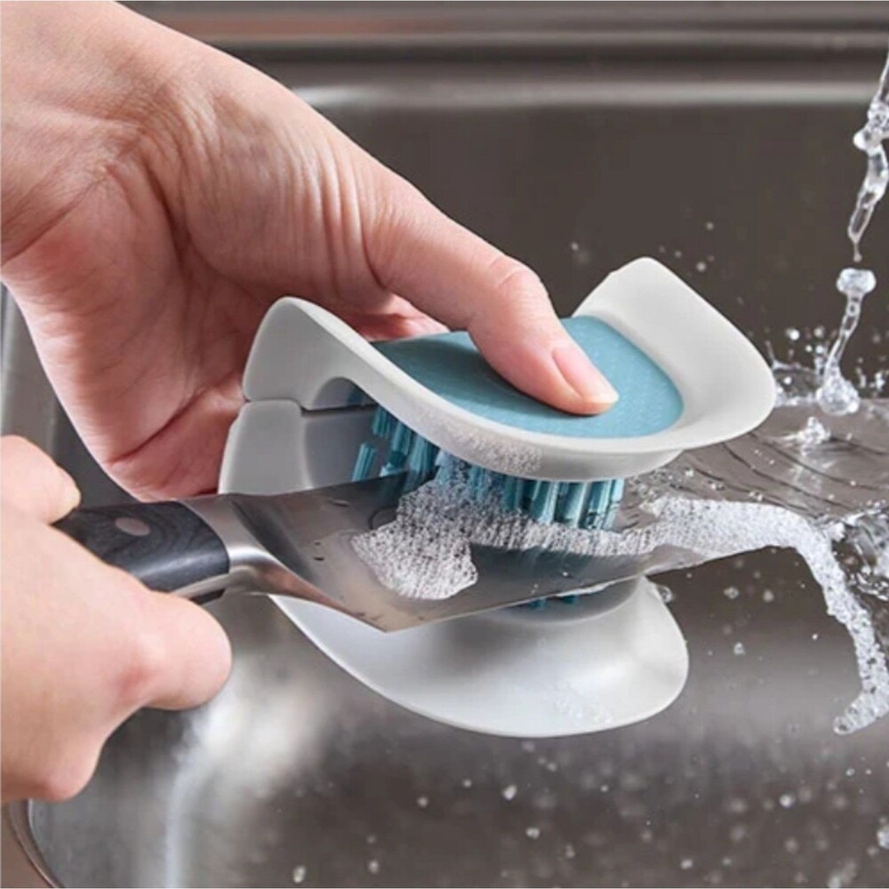 Pampered Chef Knife & Utensil Scrubber Dual Sided Brush Kitchen Cleaner Tool - Picture 6 of 6